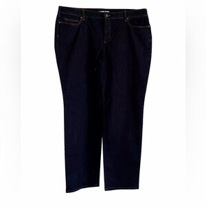 Lands End Womens Plus Size Jeans 24W River Rinse Dark Wash High Rise